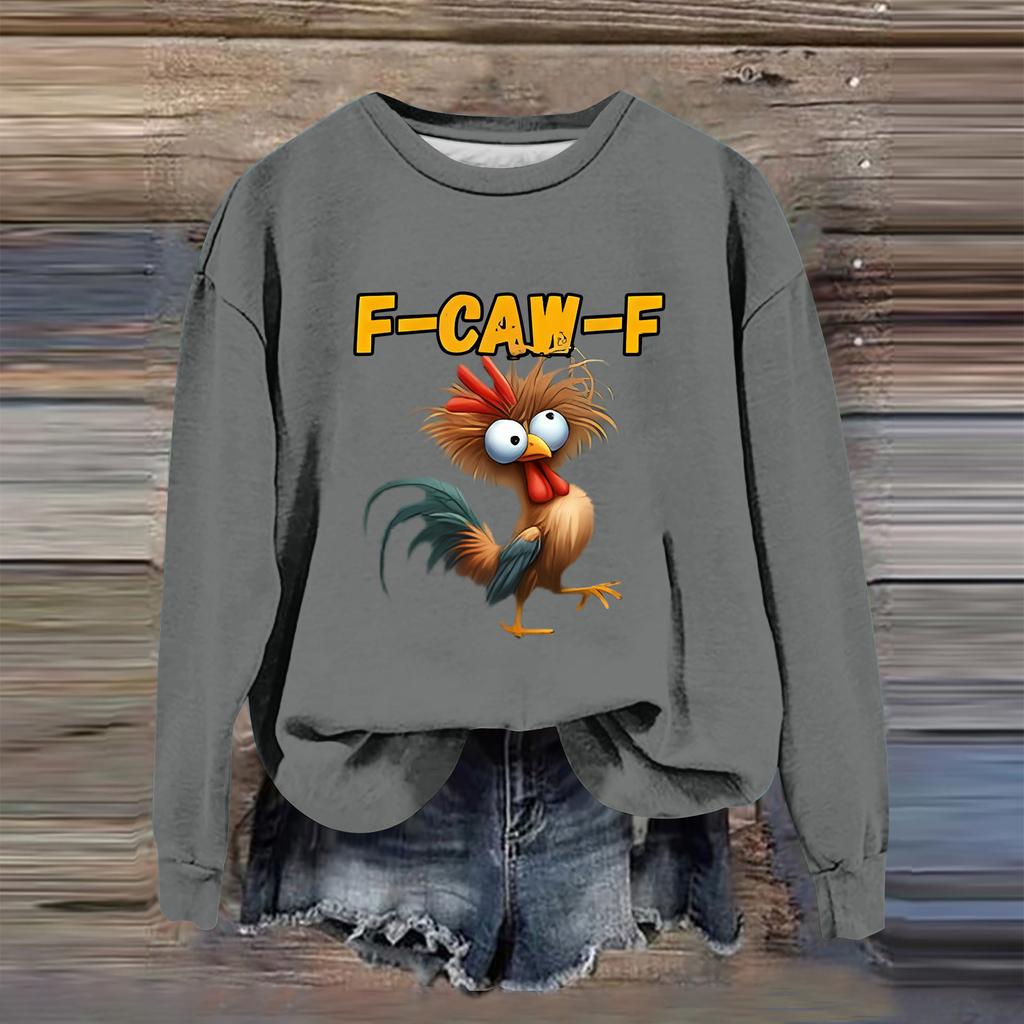 Women's Fashion Casual Long Sleeve Loose Printed Sweatshirt