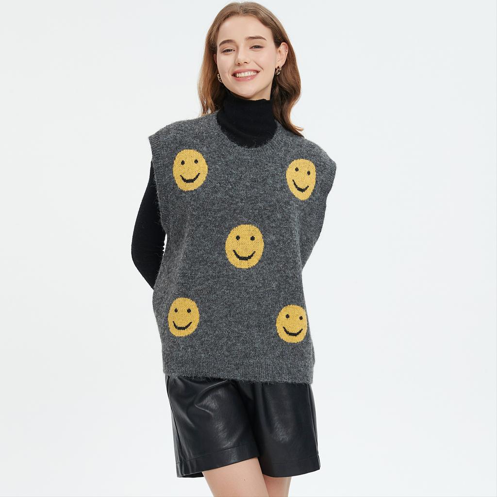 Dimanaf 2025 Winter Plus Size Autumn Women Sleeveless Vest Sweaters Knitting Fashion Oversize Casual Style Loose Sweater