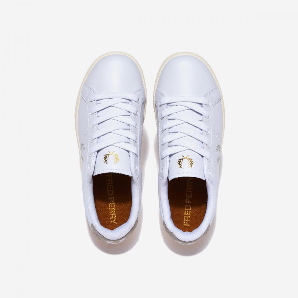 Fred Perry B721 Leather B6312 White Light Oyster  T32 