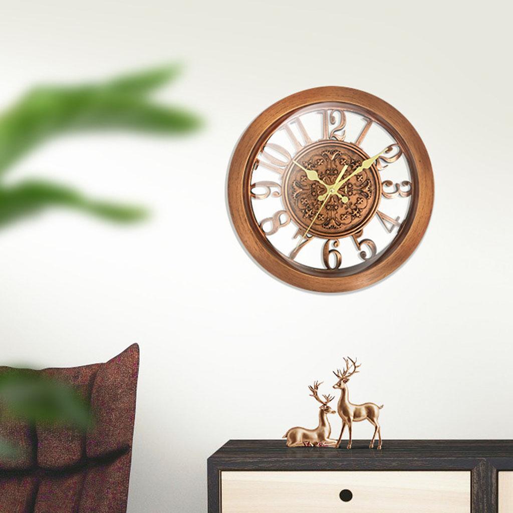 11 дюймов ретро настенные часы декоративные не тикающие для офиса дома