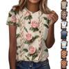 Женская повседневная свободная футболка с принтом, круглый вырез, пуловер, короткий рукав, топ