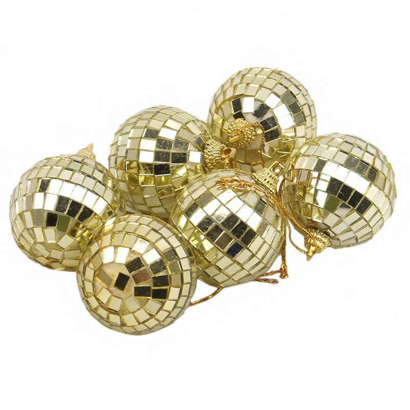 3см 6шт Зеркальные шары Вечеринка Блестящий шар Зеркальный Рождественский Лазерный Светоотражающий Стеклянный шар Диско Рождественская елка Украшения для дома