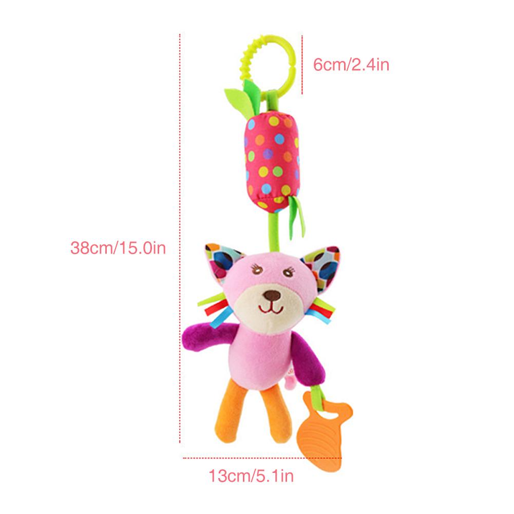 3Pcs Baby Soft Hanging Rattle Squeaky Toy Baby Crib Hanging Toy Gentle Plush Animal Rattle