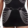 Punk Leather Body Chain, Black Multi-Layer Chain Waist Chain, Nightclub Body Accessories, Women'S Jewelry, Festival Wear