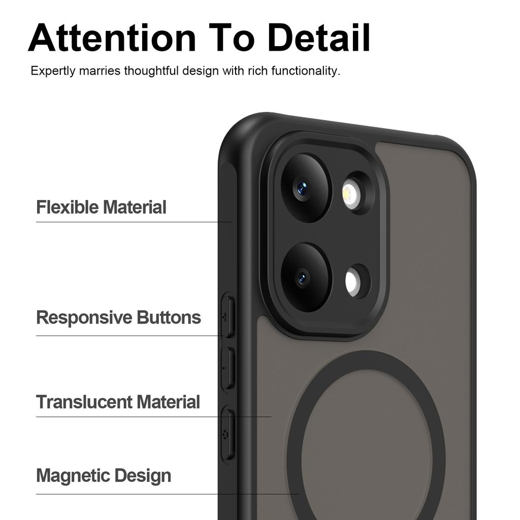 Матовый противоударный чехол-щит для Xiaomi Poco X8 Pro Max Redmi Turbo 5Max, ТПУ-рамка, матовый пластик, магнитная крышка для телефона, Fundas