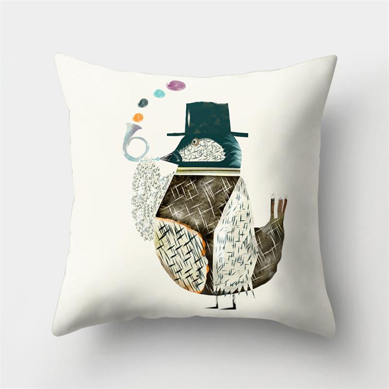 Чехол для подушки с милым животным, собакой, оленем, медведем, домашний диван, декоративная подушка для спальни, наволочка