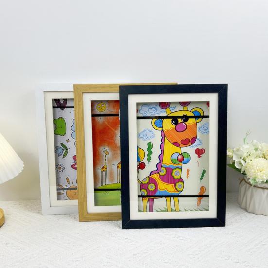 Magnetic Kids Artwork Frame with Elastic Band Front Opening Living Room Gallery Wall Hanging Children Painting Drawing Art Photo Picture Display Frame