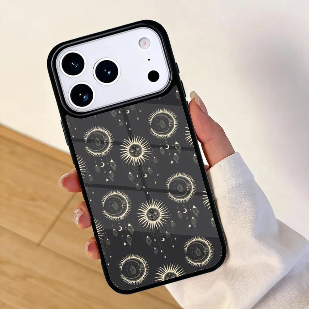 Чехол для телефона 'Солнце и Луна' для Apple iPhone 17 air 16 Pro Max 15 Pro Max 14 13 12 11 Mini Задняя крышка