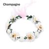 With Adjustable Ribbon Bridal Halo Headpiece Rose Flower Crown Bohemia Garland Girls Floral Wreath