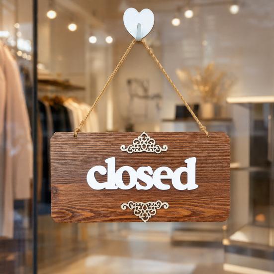 yangyizhi Wooden House Sign, Nordic Minimalist Style Wood Durable Wall Decoration Hanging for Coffee Shop Barber Entrance