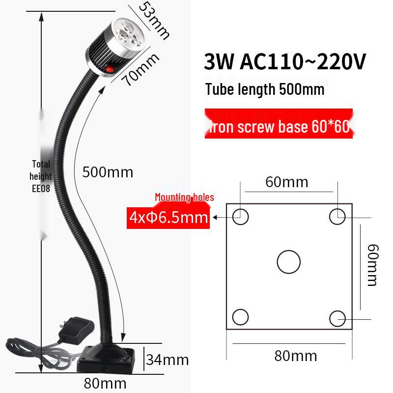 Девять Магнитных Светильников для Станков на Гусиной Шее - 3Вт/6Вт/9Вт, 24В/220В, Мощное Магнитное Основание, Длинный Кронштейн