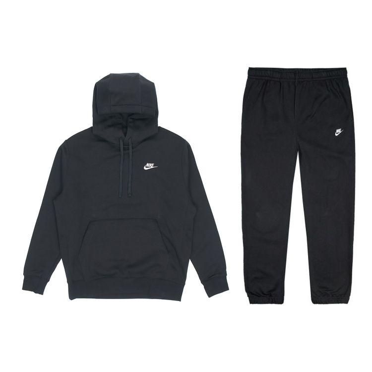 Nike Однотонный спортивный комплект с капюшоном и штанами для бега, мужская спортивная одежда, черный цвет BV2655-010+BV2738-010