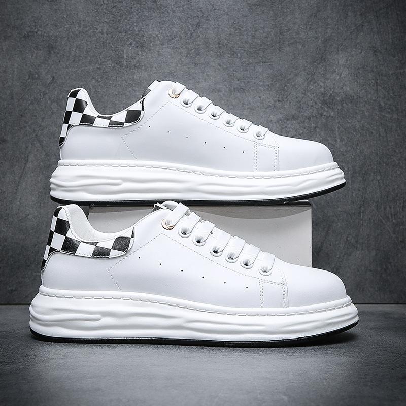 Осенние туфли для доски, мужские маленькие белые туфли, свободные туфли на высокой подошве, модная марка Wenzhou, мужская обувь