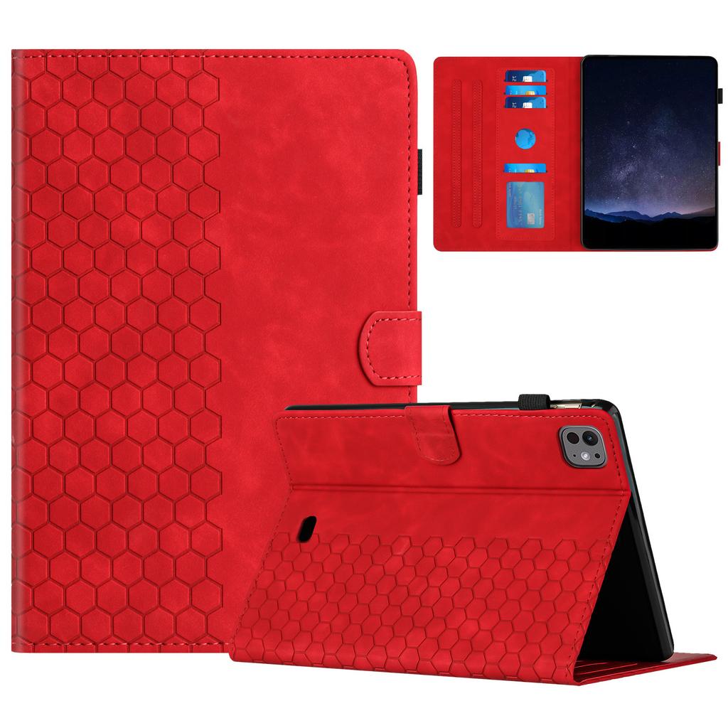 For iPad Air 11 (2025)/(2024)/Air (2022)/(2020)/Pro 11 (2022)/(2021)/(2020)/(2018) Case Honeycomb Printed Leather Tablet Cover