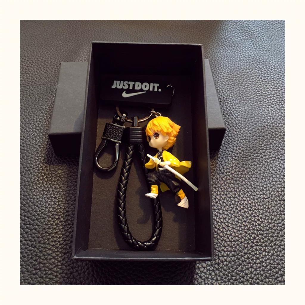 Keychain Pendant Anime Demon Slayer Kimetsu No Yaiba Kamado Tanjirou Double Sided HD Bag Pendant Gift For Fans Cosplay Props Jewelry Gift