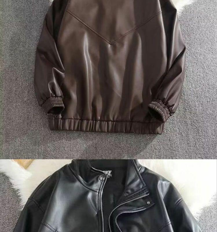 Men's High-End Retro PU Leather Motorcycle Jacket - Stand Collar, Spring/Autumn Fashion, PUNK Style.