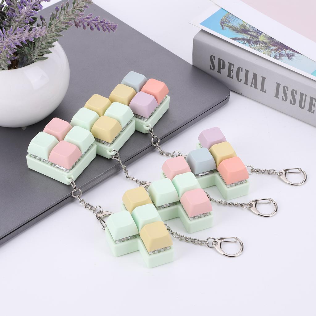 4 Keys Mechanical Keyboard Axis Tester DIY Keycaps Stress Relief Toy Finger Calming Fidget Keyborad Button Office Toy Keychain