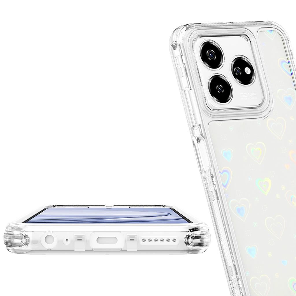For ZTE Axon 60 Case Precise Cutouts Acrylic TPU Clear Phone Cover with Laser-printed Film