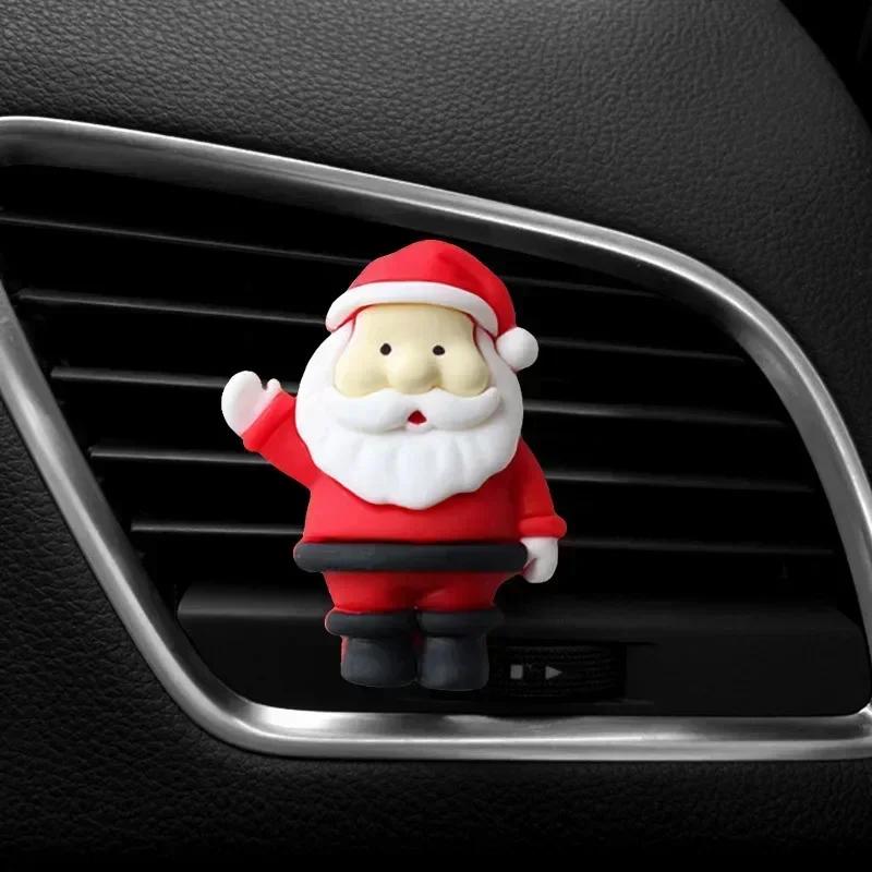 3D Рождественский Ароматизатор на Клипсе для Воздуховода Автомобиля, Санта Клаус, Лось, Колокольчик, Смола, Клипса для Ароматерапии, Аксессуары для Украшения Салона Автомобиля