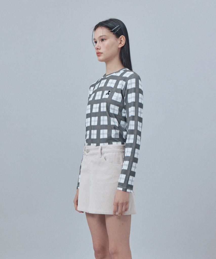 REST&RECREATION Check Pattern Long Sleeve Top - Black
