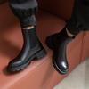 2024 Осень/Зима Обувь Женские Кожаные Ботильоны Женские Круглые Носки Толстые Каблуки Женские Туфли Однотонные Ботинки Челси Повседневные Женские Ботинки