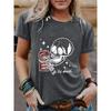 Женские футболки с рисунком черепа и колы из хлопка с круглым вырезом и коротким рукавом на каждый день, модные футболки на Хэллоуин для женщин