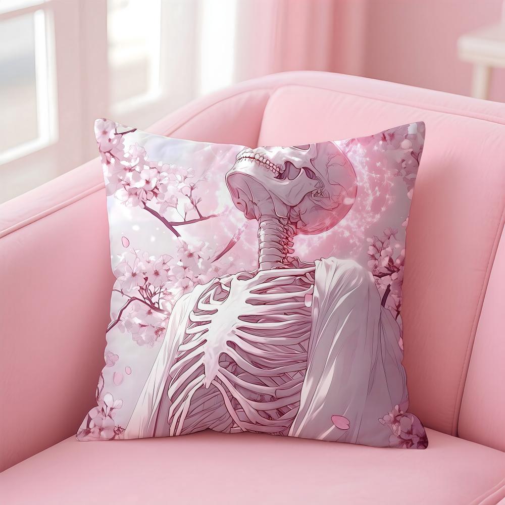 Gothic Skull Gothic Creepy Bloodcurdling Cushion Cover Pillow Case Soft Skin Friendly Fabric Concealed Zipper