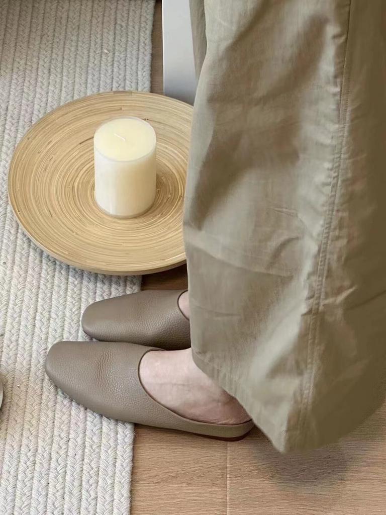 Baotou Half Slippers Women's Summer Wear 2025 Ultra-soft Leather Soft-soled Lazy Single Shoes Comfortable and Versatile Temperament Muller Shoes