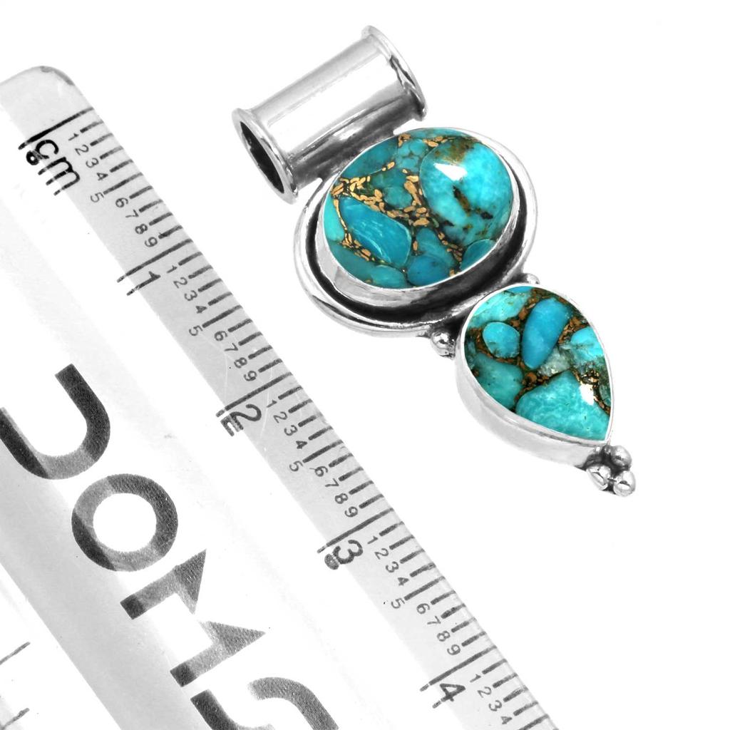 925 Sterling Silver Pendant Women Gemstone Handmade Jewelry Thanksgiving Gift Blue Green Purple Copper Turquoise Pearl Lapis Mother Of Pearl Cocktail