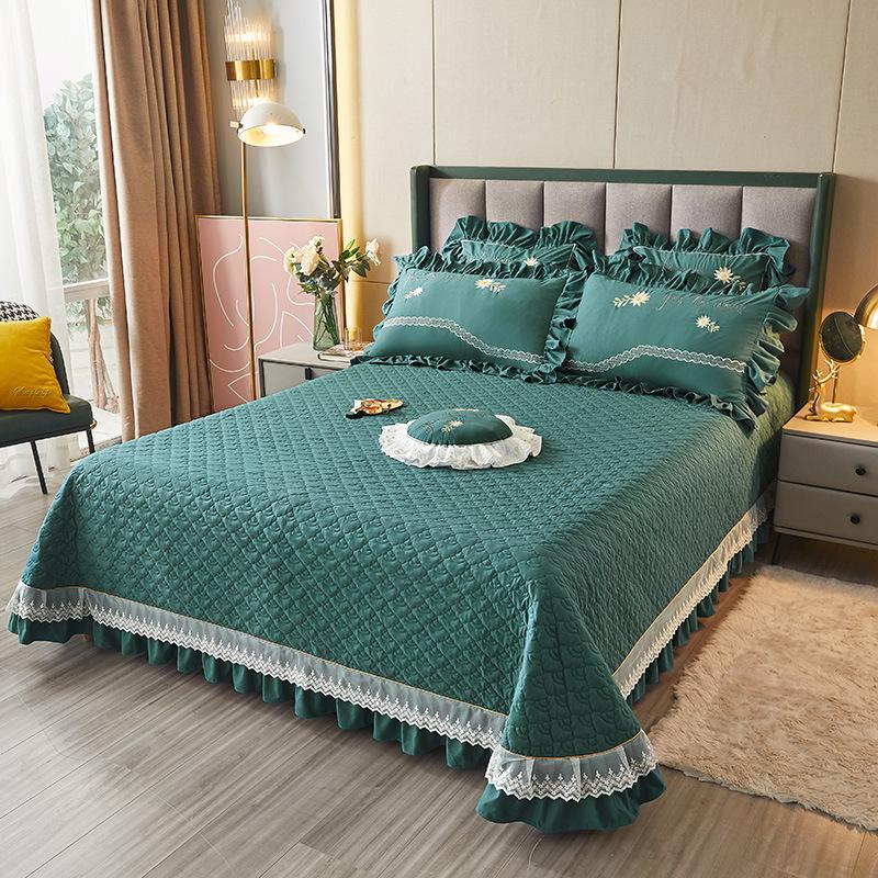 Отшлифованный чехол на кровать, комплект из трех предметов, двухсторонний стеганый стеганый чехол, одеяло с татами, матрас, утолщенный лист