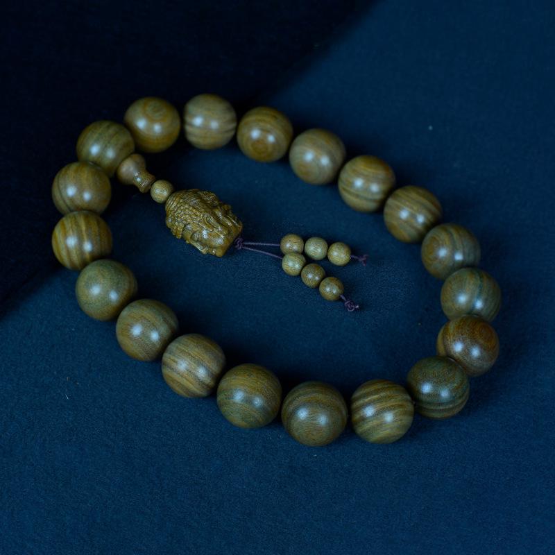 Браслет из 108 бусин из аргентинского зеленого сандала для мужчин и женщин - ручная работа, буддийская нить с прямым волокном.