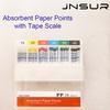 Jnsur 0.02 0.04 0.06 Дентальные абсорбирующие бумажные штифты для корневых каналов с ленточной шкалой пломбировочный материал эндодонтический стоматологический материал