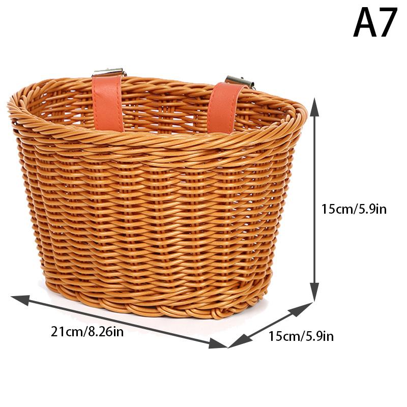 Съемная корзина для велосипеда, корзина для велосипеда из искусственного ротанга, сумка для хранения на переднем руле, рюкзак для велосипедных принадлежностей