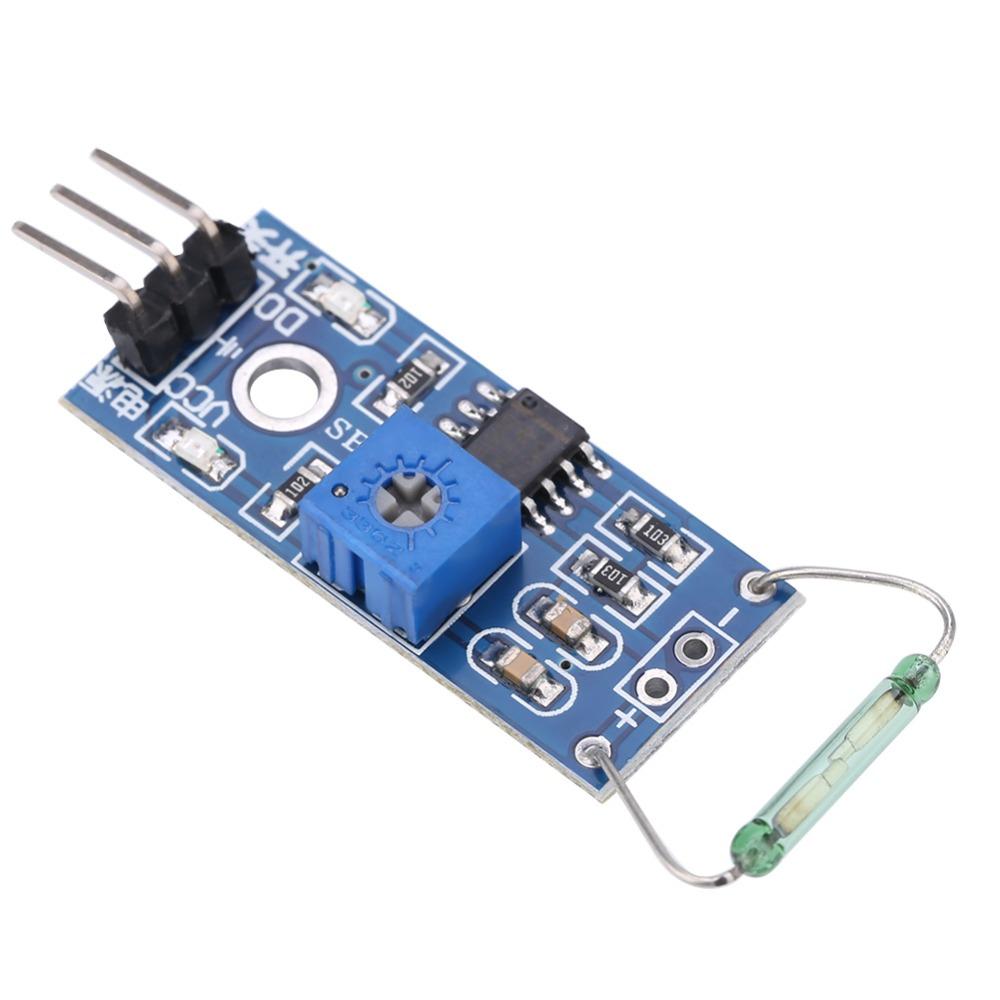 4Pcs 3.3V-5V Reed Module LM393 Comparator Reed Sensor Module Magnetic Reed Module  Security Systems
