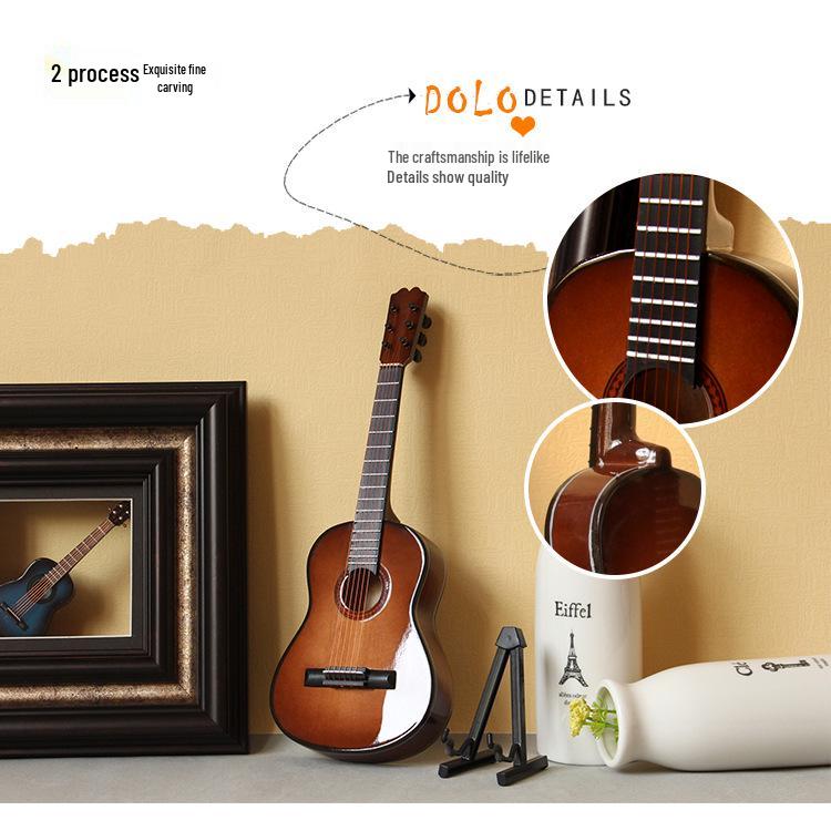 Миниатюрная фигурка классической гитары с вырезом - Народный кукольный инструмент для подарков на дни рождения, выпускные или Рождество для взрослых