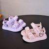 Children's Open-toed Beach Shoes 2025 Spring Summer Girls Sandals Cute Bear Velcro Classmate Little Princess