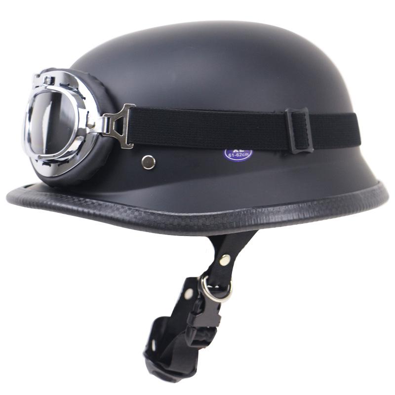 Retro DOT-Certified Half Motorcycle Helmet with Goggles for Outdoor Riding