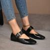 Fashion French Mary Jane Low Heels Shoes Retro Leopard Round Toe Buckle Belt Shallow Mouth Flat Ballet Shoe Casual Walking Zapatos