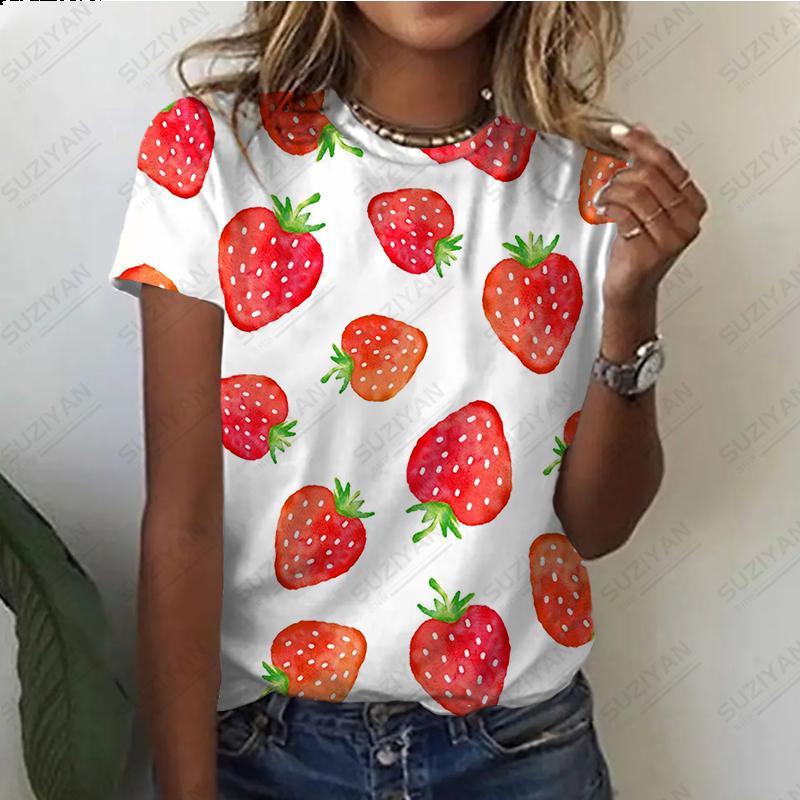 Женская футболка, летняя, новая, с принтом фруктов и апельсина, 3D, с коротким рукавом, женская, с круглым вырезом, пуловеры, повседневные, для мужчин