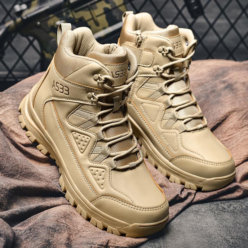 Военные ботинки мужские большого размера боевые ботинки с высоким берцем уличные пустынные ботинки спецназа альпинистские ботинки новые мужские ботинки