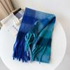 Winter New Couple's Colorful Checkered Scarf for Women's Winter Warmth Thick Mohair Long Scarf Shawl
