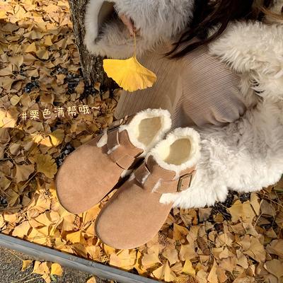 [] Кожаная версия~ Ретро кожаная внутренняя высота увеличивает Мао Мао одинарные туфли женские сумка голова полусабо