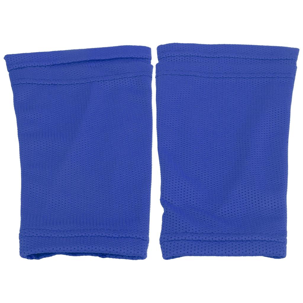 1 Pair Soccer Shin Guard Socks Double Layer Shin Pad Sleeves for Football Training BlueYouth / M