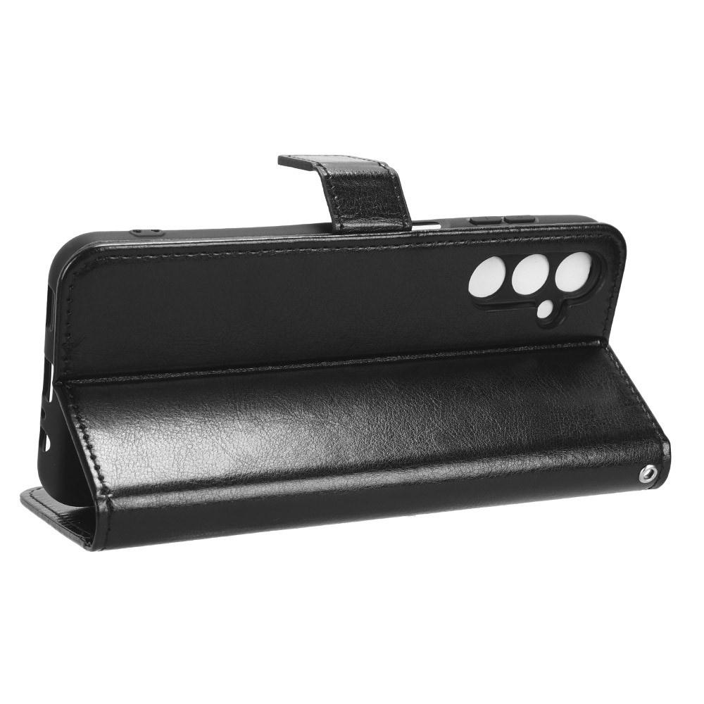 Flip Case for Samsung Galaxy M34, Crazy Horse Wallet, Black