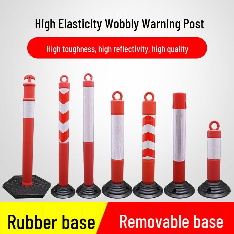 Jitai 75cm Reflective Rubber Traffic Safety Post