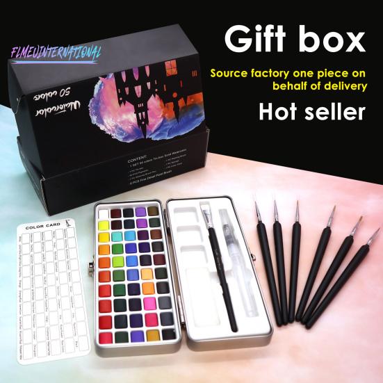 1 комплект, набор однотонных акварельных красок, однотонная концентрация, 50/72/90 цветов, DIY портативный художник, рисующий жизнь, набор твердых пигментов, школьные принадлежности