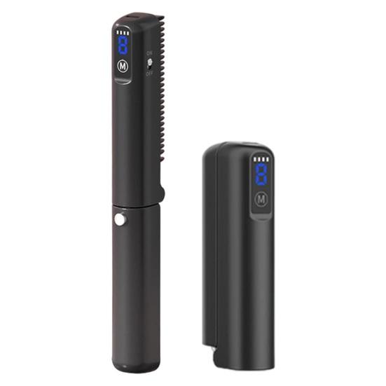 Foldable Hair Straightener Comb 3 Temperatures LED Display Fast Heating USB Rechargeable  Ionic Hot Brush Electric Hair Styling Detangling Comb