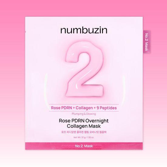 Numbersin Нет. 2 Розы PDRN Коллагеновая Обертывающая Ночная Пленочная Маска 1 лист