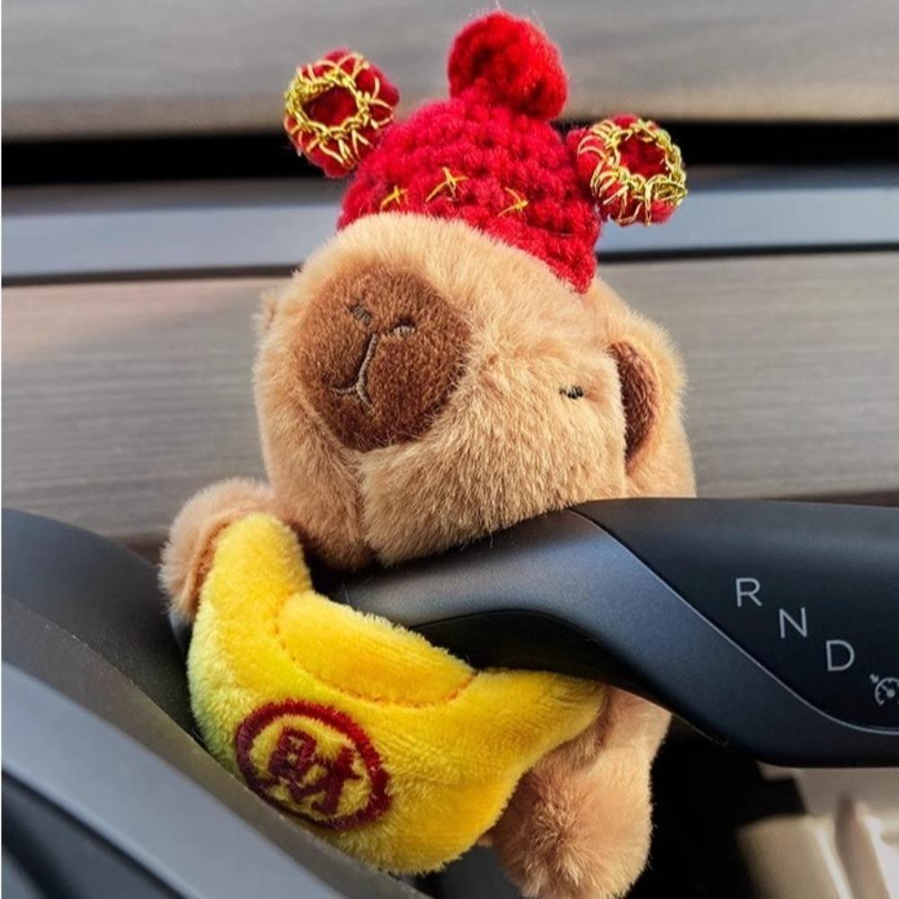 Cute Capybara Car Ornaments Car Dashboard Soft Screen Edge Decor Cartoon Auto Interior Decorations