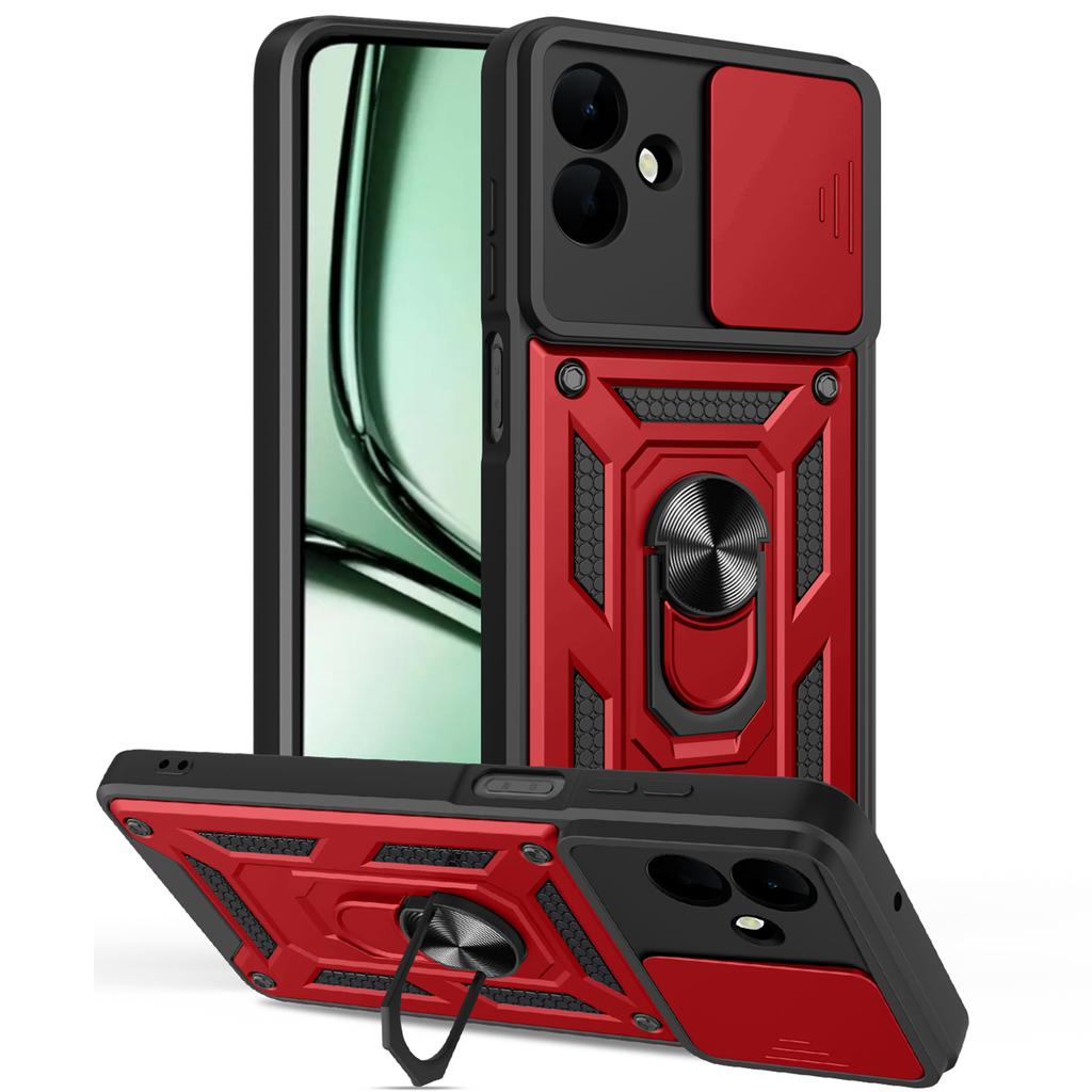 AMORUS Чехол для Samsung Galaxy A07 4G с подставкой, ПК+ТПУ, чехол для телефона со слайдером для объектива камеры